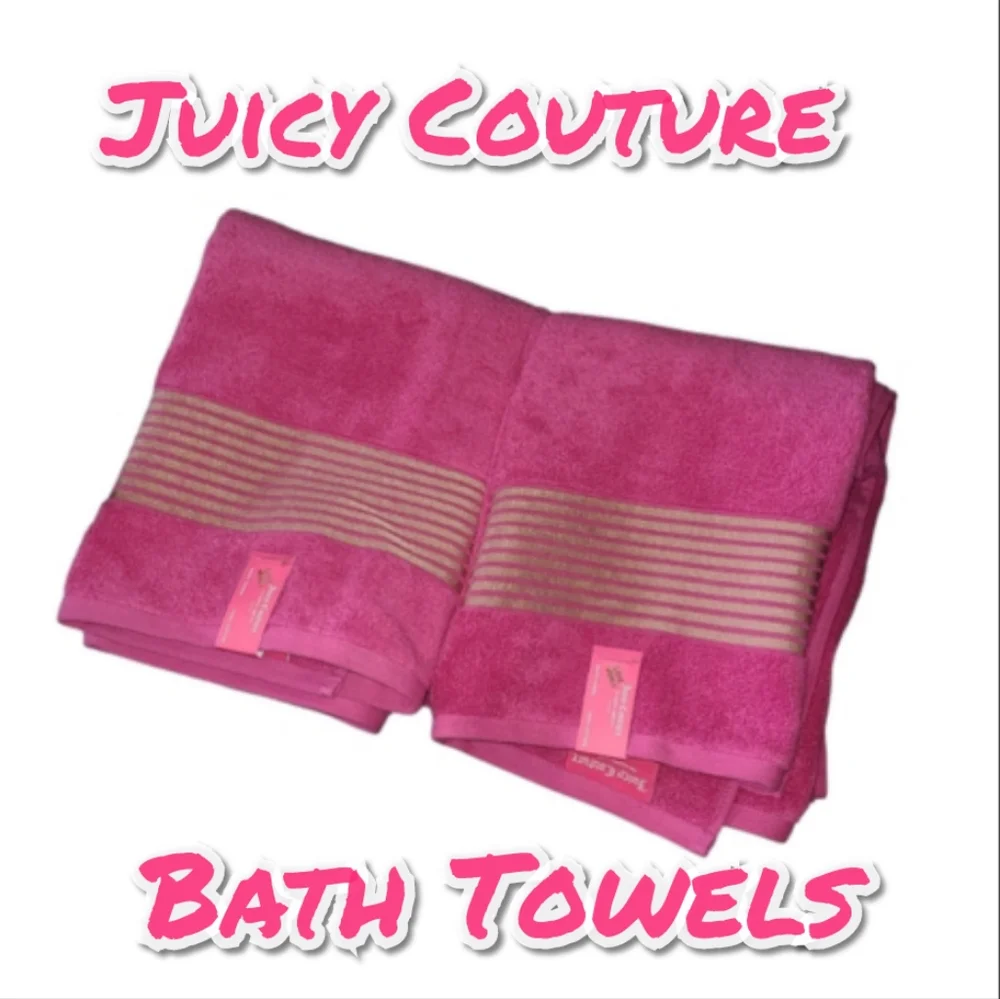Juicy Couture Pink & Gold Bath Towels Set